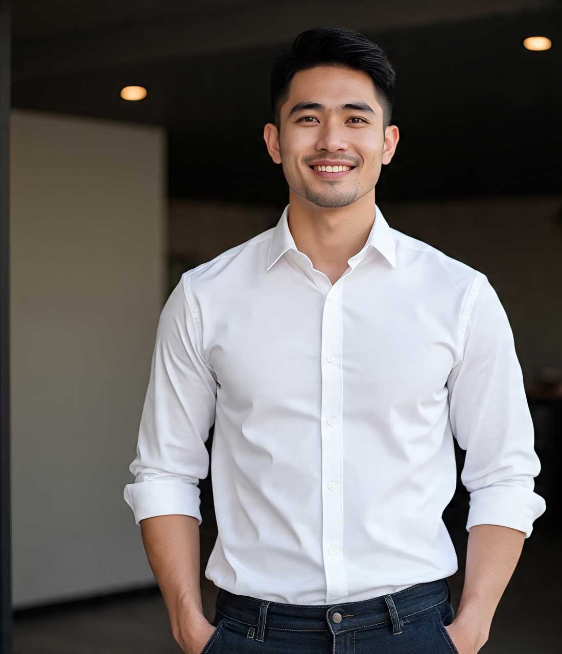 penampilan menarik dengan kemeja